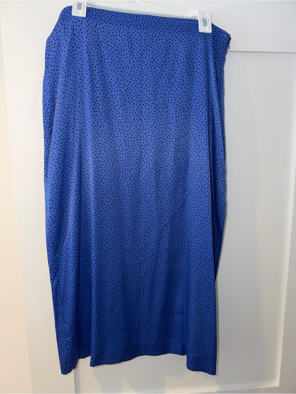 Zara Royal Blue Maxi Skirt with Black Micro Dots